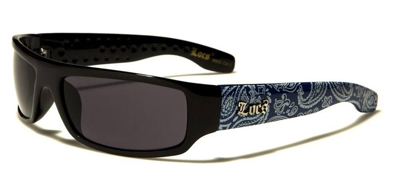 LOCS SUNGLASSES (BANDANA - OUTSIDE ARM BLUE)